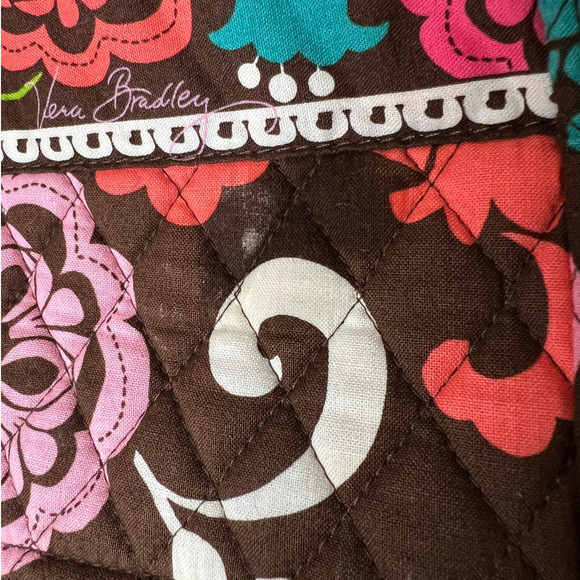 Vera Bradley Tote Bag 17" x 14" x 5" in Bright Multicolored Floral Print - Picture 7 of 7